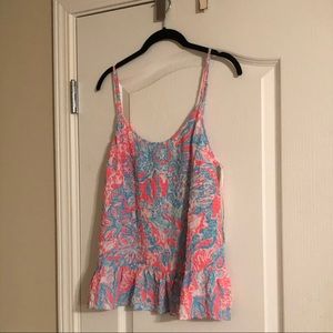 Lilly Pulitzer Peplum Spaghetti Strap Top
